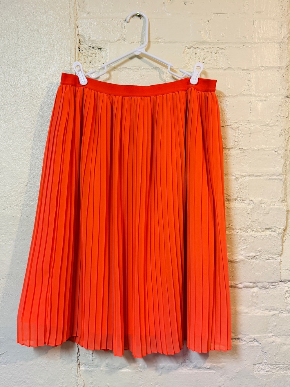 a new day Coral Pleated Midi Skirt